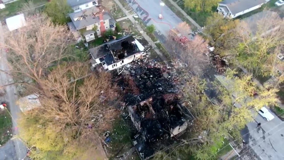 DRONE: Aerial video shows destruction left behind by gas explosion