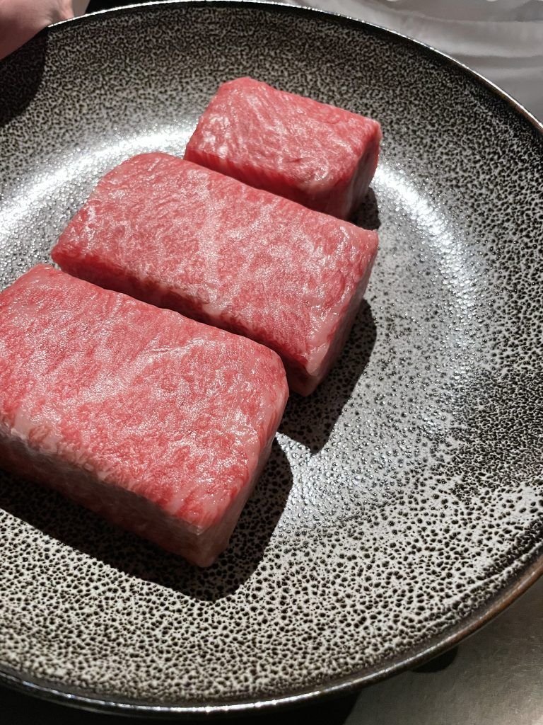 Premium Kobe Wagyu bred exclusively for Tsukimi restaurant. Courtesy of Grace Ma