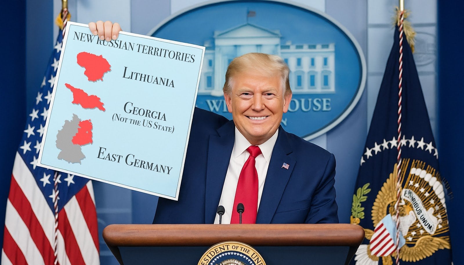 Großzügig: Trump legt bei Ukraine-Deal mit Putin noch Litauen, Georgien und Ostdeutschland obendrauf