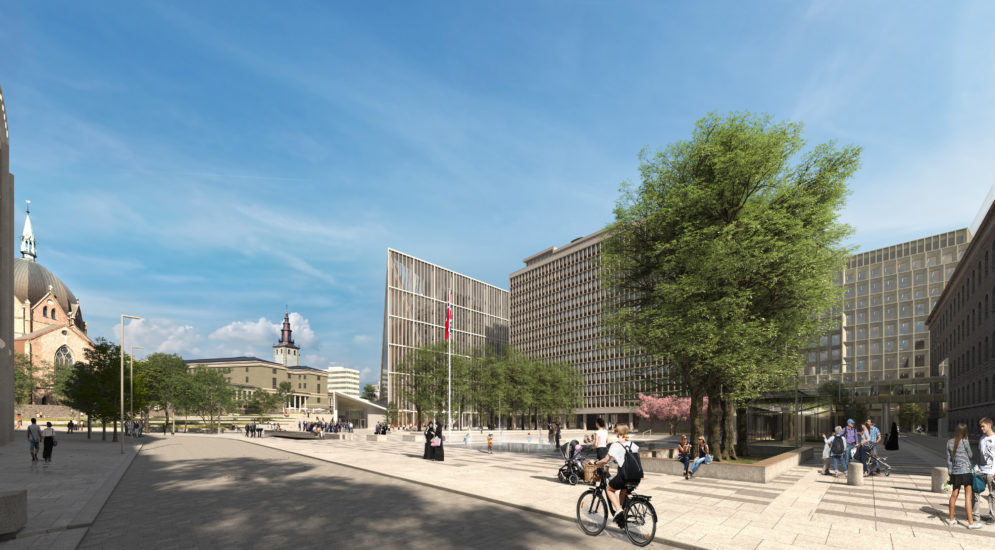 The Johan Nygaardsvold Square in Oslo would host the new national memorial for Norway's 2011 terror attack victims. (Norwegian Directorate of Public Construction and Property)