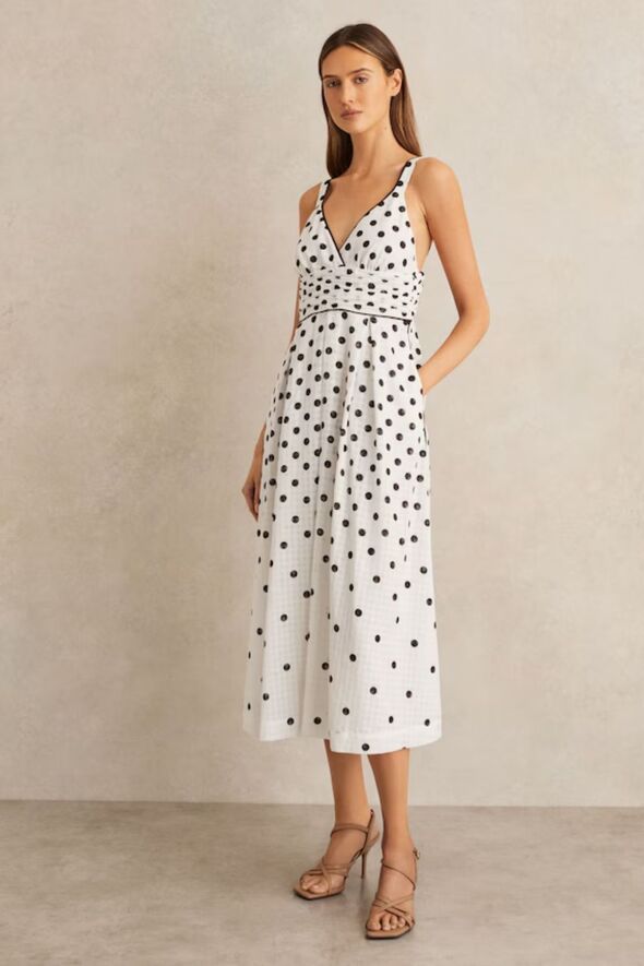 Reiss Polka Dot Midi Dress