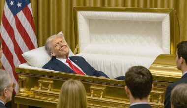 Trump lässt sich ebenfalls in offenem Sarg aufbahren, um auch so viel Aufmerksamkeit zu bekommen wie der Papst