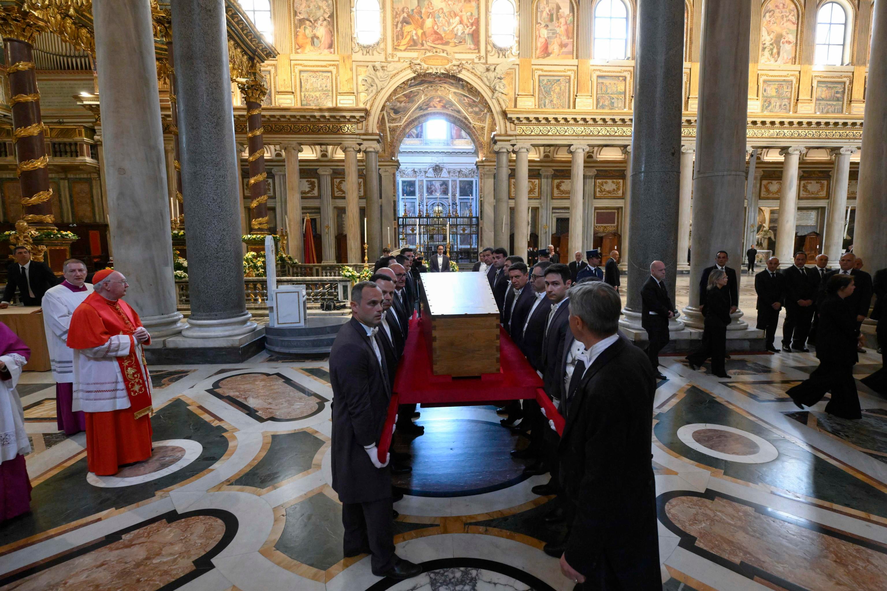 Francis’s coffin was brought to St Mary Major