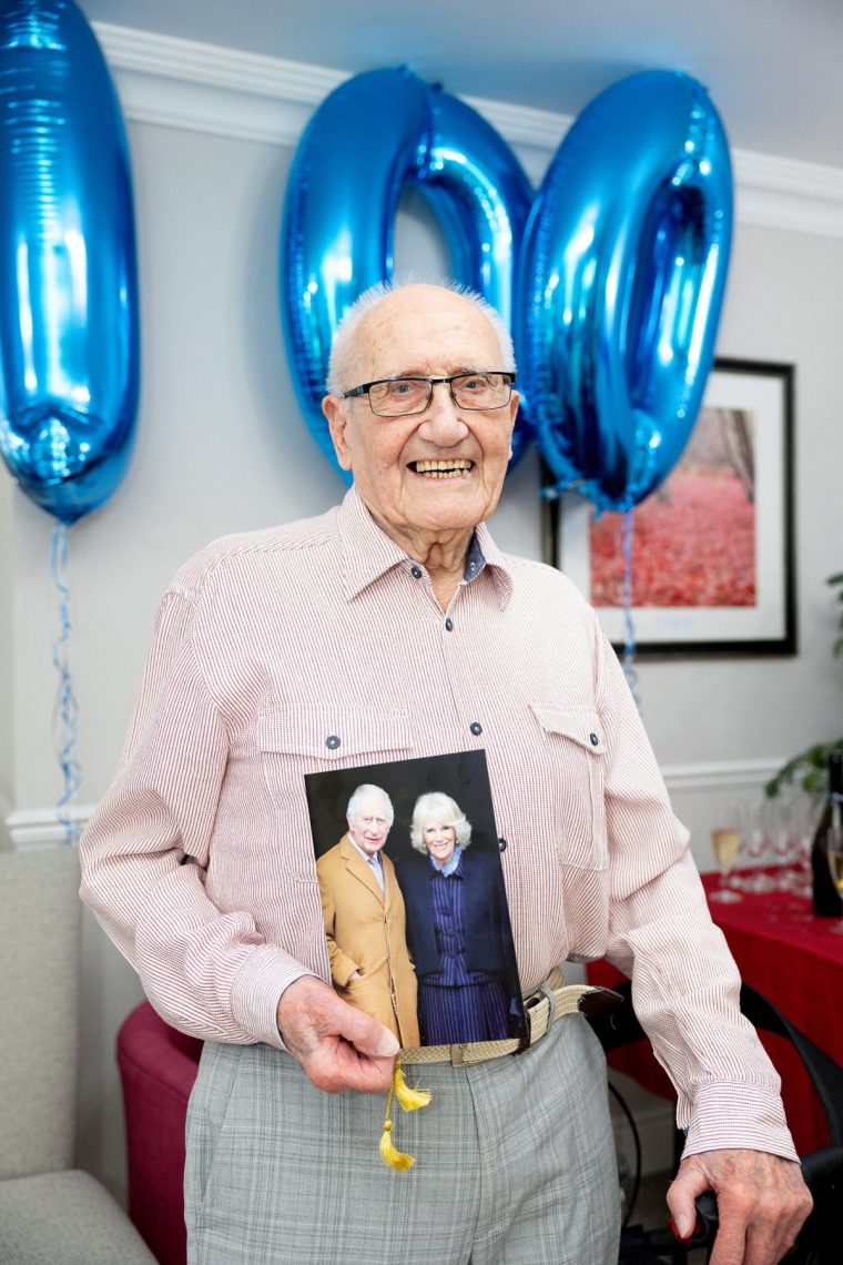 Arthur Lambert at his 100th birthday party at Churchill Living (Photo: Tim Kavanagh)