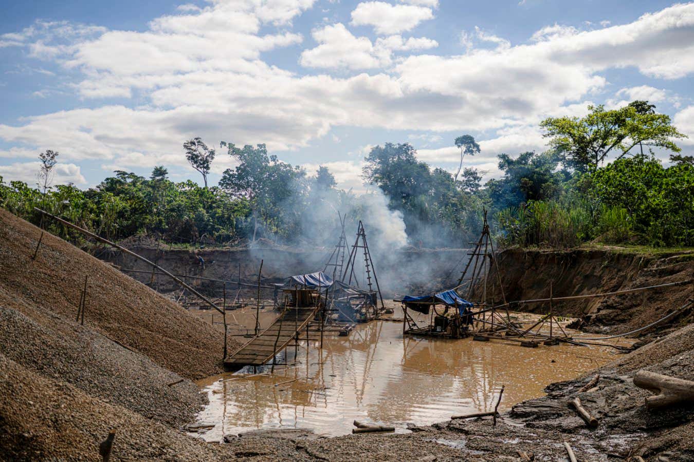 gold mining area in Peru's southeastern Amazon region