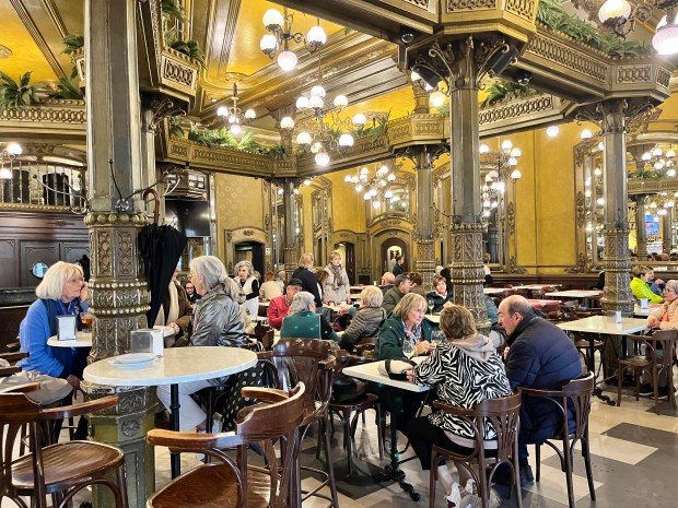 The ornate interior of a cafe