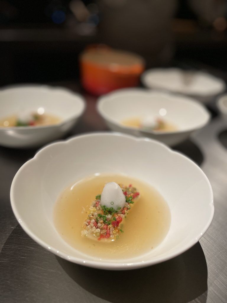 Sakura Seabream Herb Fish Broth at Tsukimi. Courtesy of Grace Ma
