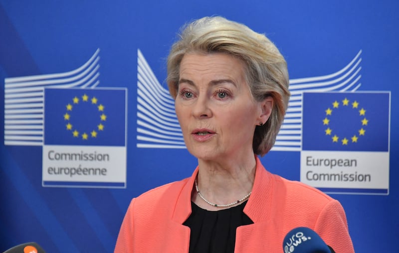 European Commission President Ursula von der Leyen holds a press conference in Samarkand on April 3rd. Photo: Getty Images
