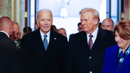 US President Donald Trump and Joe Biden in Washington.(AFP)