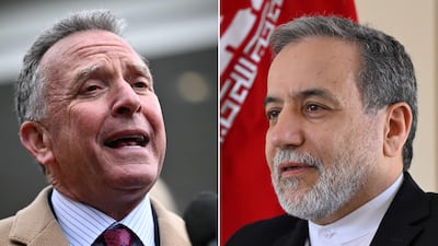 US Middle East special envoy Steve Witkoff, left and Iran's Foreign Minister Abbas Araghchi are leading their respective countries' delegations in the talks. AFP