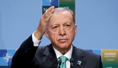 Le président turc Recep Tayyip Erdogan lors du sommet de l'Otan à Vilnius, le 12 juillet 2023 en Lituanie