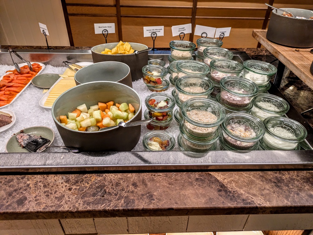Villa Copenhagen breakfast - Fruit, yogurt, oats, burrata & more