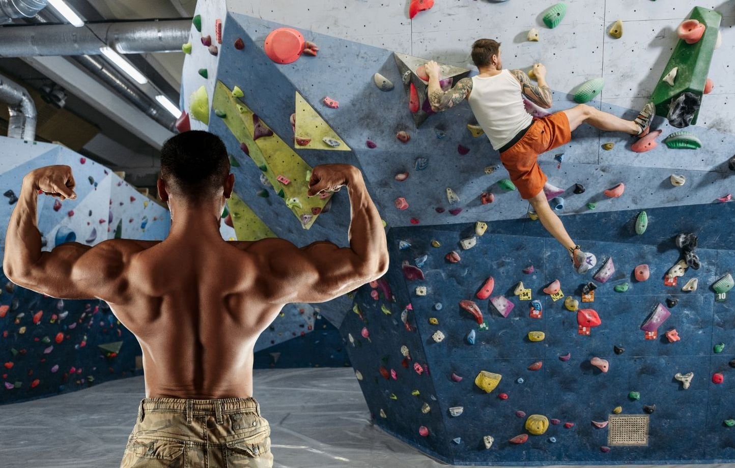 Dans les salles d’escalade, « un étalage inutile de gros muscles » par les grimpeurs torse nu