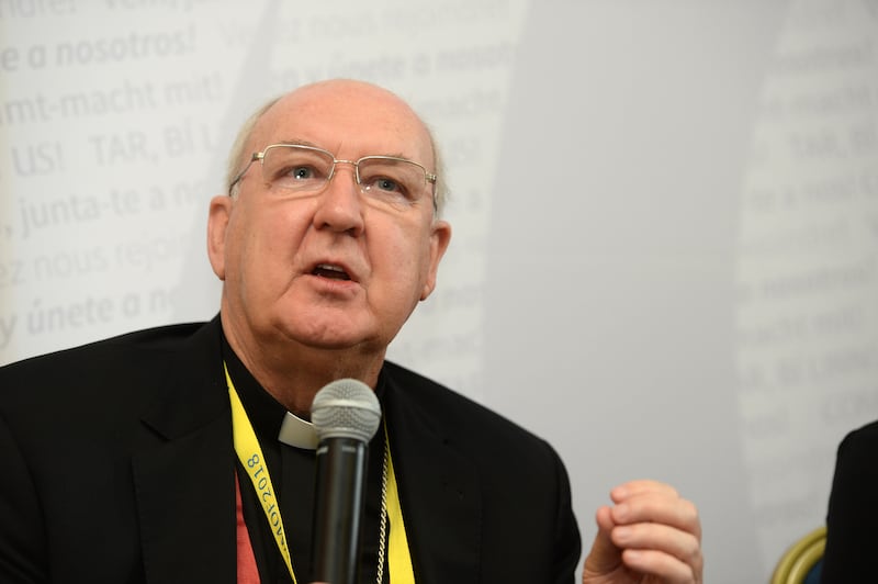 Cardinal Kevin Farrell pictured at press conference during the World Meeting of Families in Dublin in 2018. Photo: Dara Mac Dónaill/The Irish Times
Photograph: Dara Mac Donaill / The Irish Times