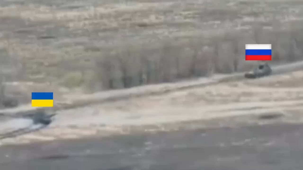Ukrainian tank hits Russian BTR-82A at point-blank range near Novoukrainka, Donetsk Oblast [archival footage]