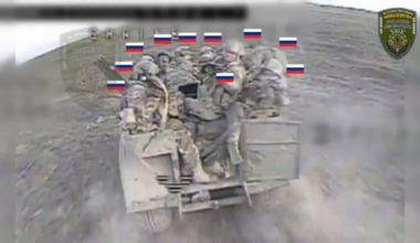 10 Russian soldiers on a truck hit by Ukrainian FPV drone operated by pilot of the 110th Mechanized Brigade. Zaporizhzhia front. April 13, 2025