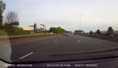 Porsche 718 Cayman GT4 RS joining the M2 Foreshore (not my video)