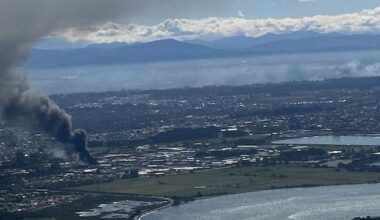 Black smoke billows from industrial fire in Christchurch's Bromley