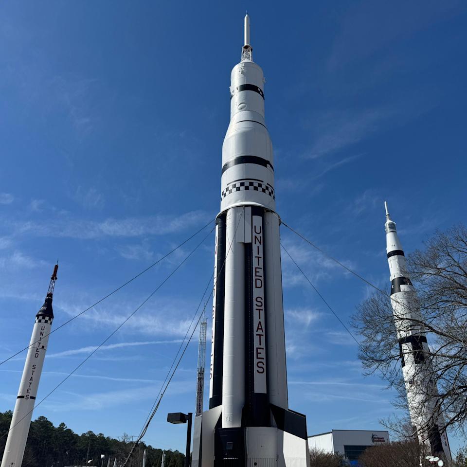 A Saturn V rocket at the Marshall Space Flight Centre