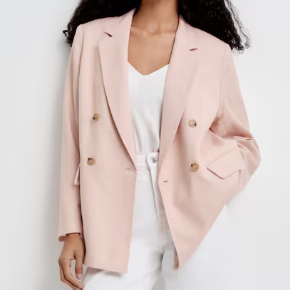 H&M Linen Blend Pink Blazer