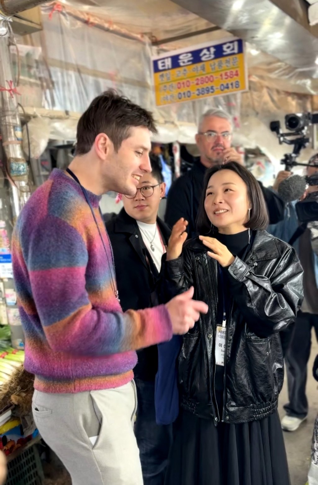 Chef Joseph Lidgerwood and food consultant Summer Lee taking guests on a tour in Gyeongdong Market, Seoul. Photo: Charmaine Mok