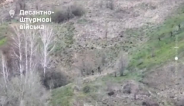 Russian soldiers triggering anti personnel mines one by one in the Kursk region
