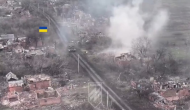 Ukrainian tank of the 12th Special Operations Brigade "Azov" destroyed a Russian BTR-82A APC during a close-range engagement near Toretsk. Published 03.04.2025