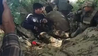 People's Defense Forces fending off a Junta force's attack on the village of Salin in February of this year. [Myanmar]