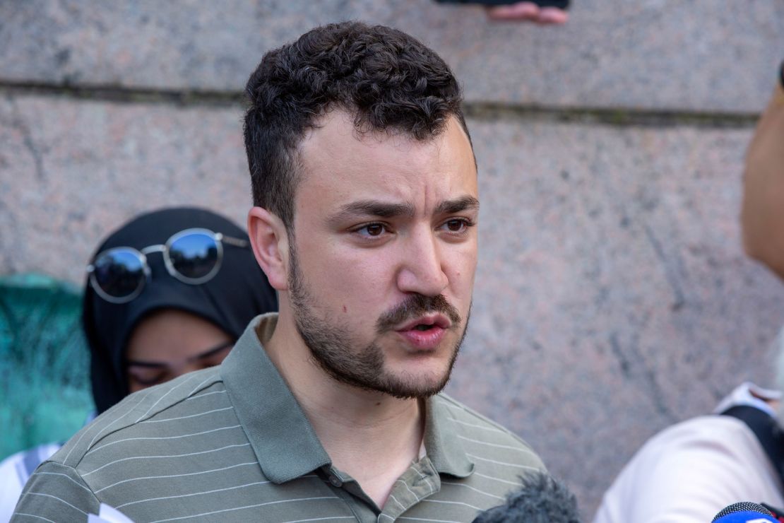 Mahmoud Khalil at a pro-Palestinian protest encampment on the Columbia University campus in New York, on April 29, 2024.