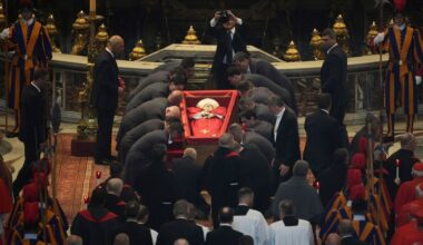 Pope Francis’ coffin arrives at St. Peter’s Basilica ahead of funeral