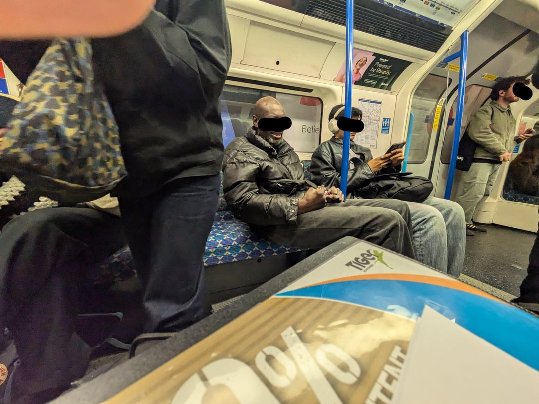 My 2nd experience sitting in a carriage with someone smoking Crack