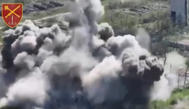 Ukrainian Aviation destroyed a Russian military base in the Kherson region, in the temporarily occupied Oleshky. April 2025