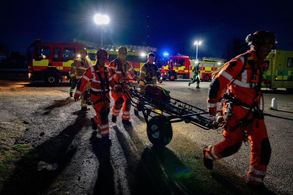 Emergency services at the scene of a rescue operation on the outskirts of Belfast on April 10th 2025 (Photo by Kevin Scott)