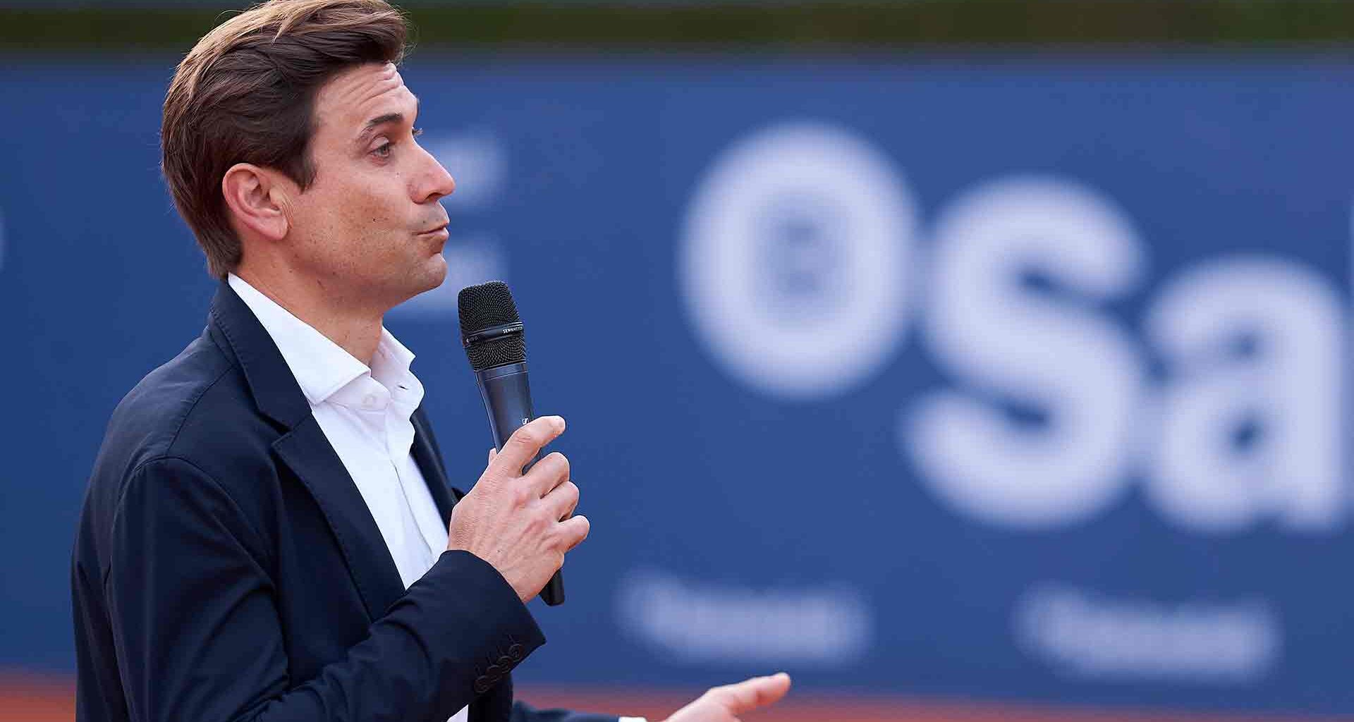 David Ferrer durante la charla inaugural de esta edición del Barcelona Open Banc Sabadell 2025.