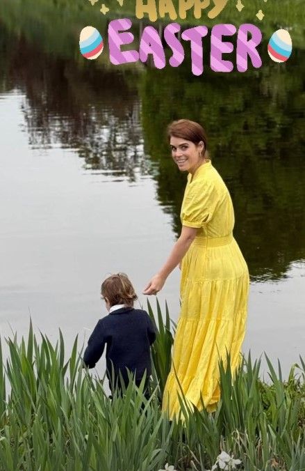 Princess Eugenie with young son Ernest at Royal Lodge 
