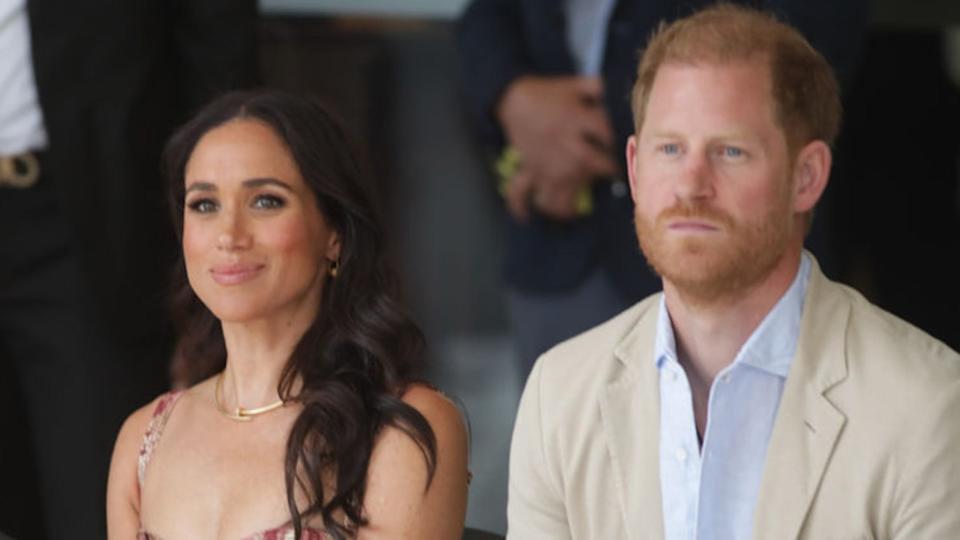 BOGOTA, COLOMBIA – AUGUST 15: Britain’s Prince Harry, Duke of Sussex, and Britain’s Meghan, Duchess of Sussex, visit Delia Zapata Art Center in Bogota, Colombia on August 15, 2024. (Photo by Juancho Torres/Anadolu via Getty Images)