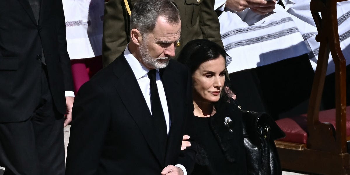 Spain's Queen Letizia and King Felipe at Pope Francis’s Funeral