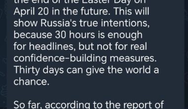 Volodymyr Zelenskyy:"If Russia is suddenly ready to really join the format of complete and unconditional silence, Ukraine will act in a mirror manner, as it will be from the Russian side: silence in response to silence, blows in response to blows."