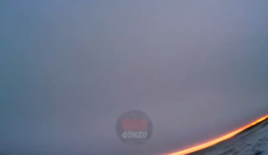 GoPro footage of Russians soldiers narrowly avoiding a Ukrainian FPV drone, winter 2025