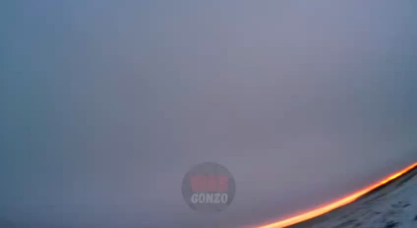 GoPro footage of Russians soldiers narrowly avoiding a Ukrainian FPV drone, winter 2025