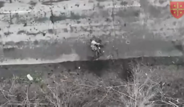 NSFW/NSFL: Wounded Russian soldier was observed shooting himself. Incident recorded by operators of the 47th Artillery Brigade. April 2025 [graphic content]