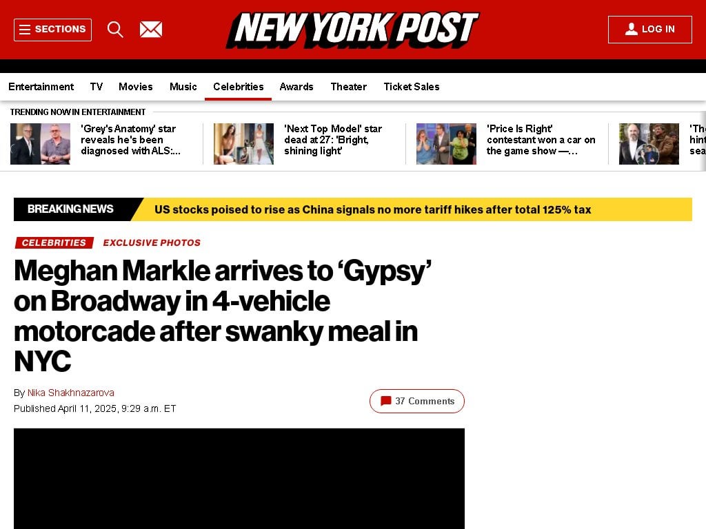 Meghan Markle saw “Gypsy” in NYC