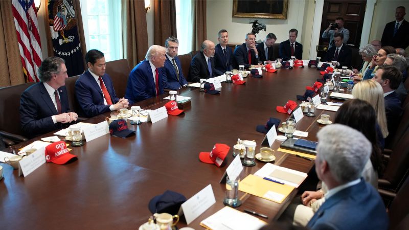 Live updates: Trump holds Cabinet meeting as report shows US economy shrank at start of his term