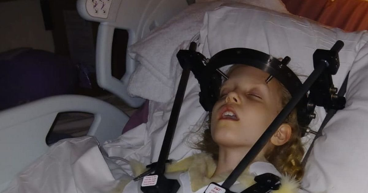 Girl left with halo brace screwed to skull after being flung into air on zipline
