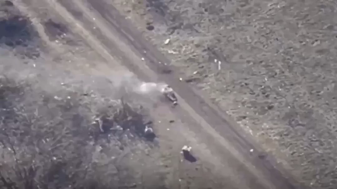 Russian squad taken out by submunition of a cluster strike. Observed by Ukrainian 1st Detachment of the 8th Special Purpose Regiment. Probably Kursk direction. [Published 17.04.2025]