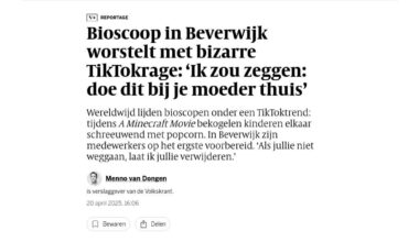 Bioscoop in Beverwijk worstelt met bizarre TikTokrage: ‘Ik zou zeggen: doe dit bij je moeder thuis’