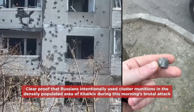 Clear proof that Russians intentionally used cluster munitions in the densely populated area of Kharkiv during this morning’s brutal attack