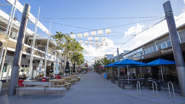 Cafes and restaurants onWharf St have paid outdoor dining fees since 2020.