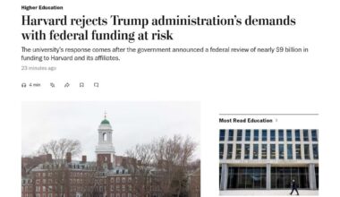 Harvard rejects Trump administration’s demands with federal funding at risk