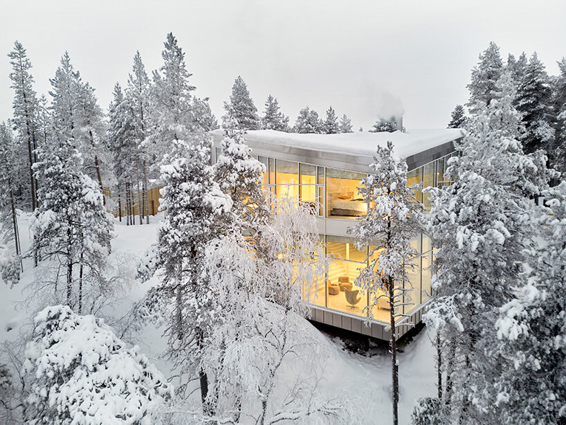 the cliffhanger: pirinen & salo's remote home cantilevers over the forests of northern finland